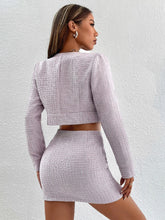 PETITE Flap Detail Crop Overcoat & Split Hem Bodycon Skirt